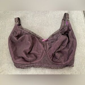 Bravado Plum Lace Nursing Bra with Bow Accent